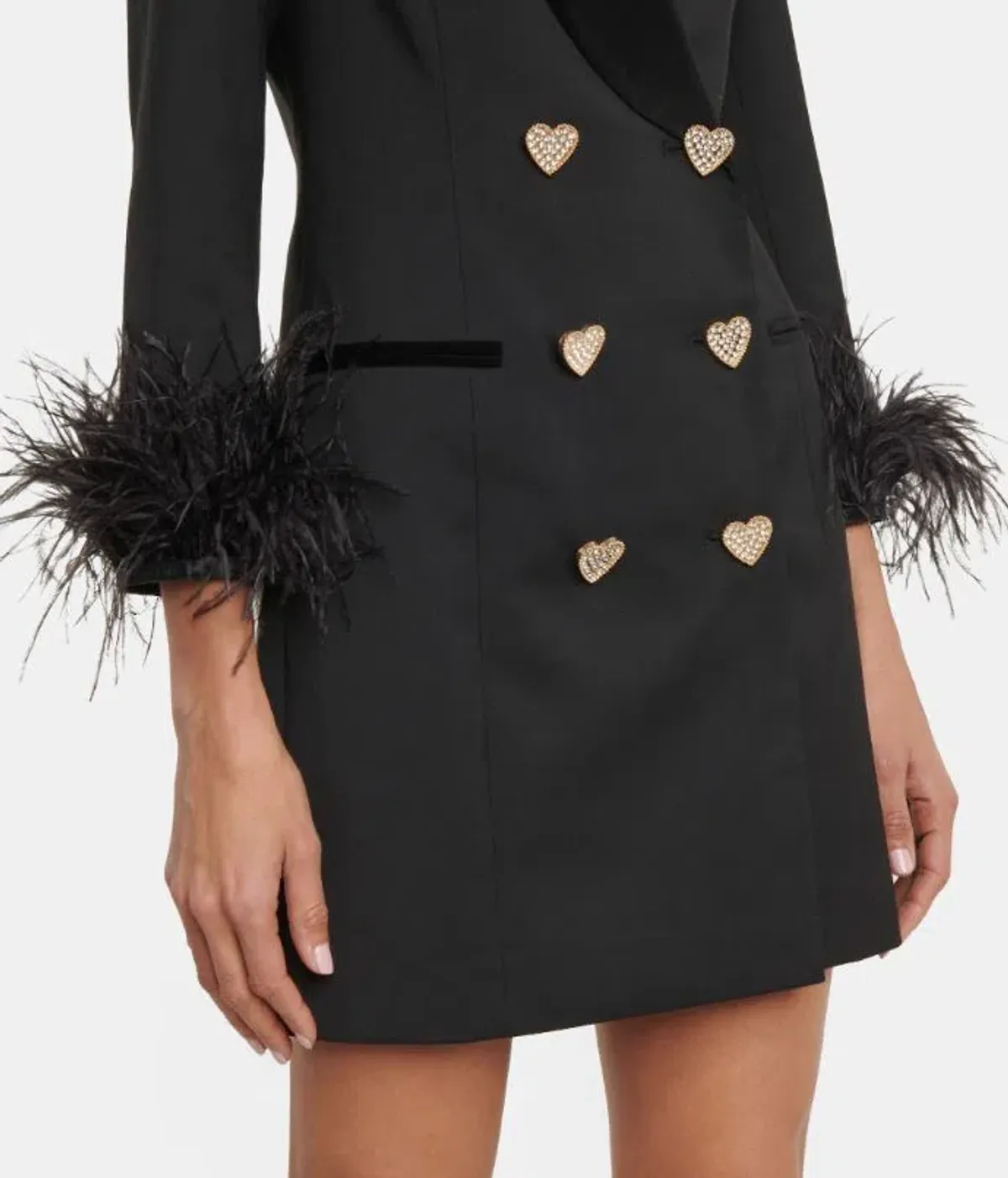 Rebecca Vallance Kawani Feather Trimmed Mini Dress Black Size 8 - Image 2