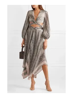 Zimmermann Corsage Pleat Bodice and Twist Front Skirt Set Python Size 1 / Au 10 for rent on The Volte - image 1