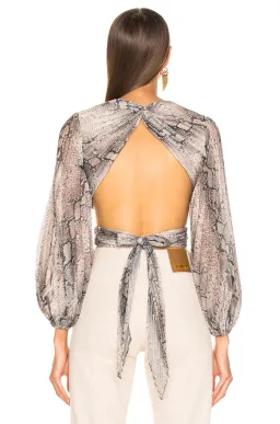 Zimmermann Corsage Pleat Bodice and Twist Front Skirt Set Python Size 1 / Au 10 for rent on The Volte - image 2