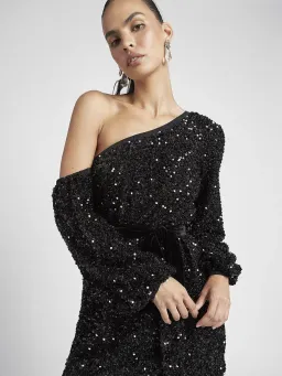 Sheike Empire Sequin Dress Black Size 6 for rent on The Volte - image 2