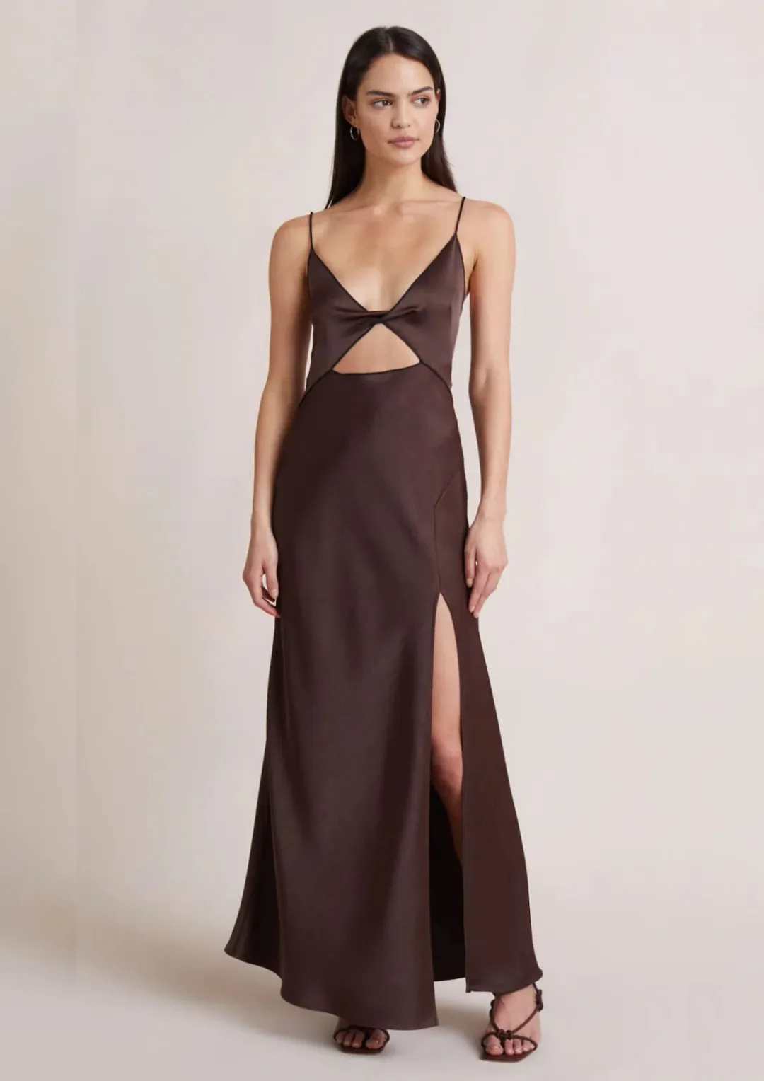Bec & Bridge Hazel Maxi Dress in Chocolate Brown Size 12 for rent on The Volte - main image