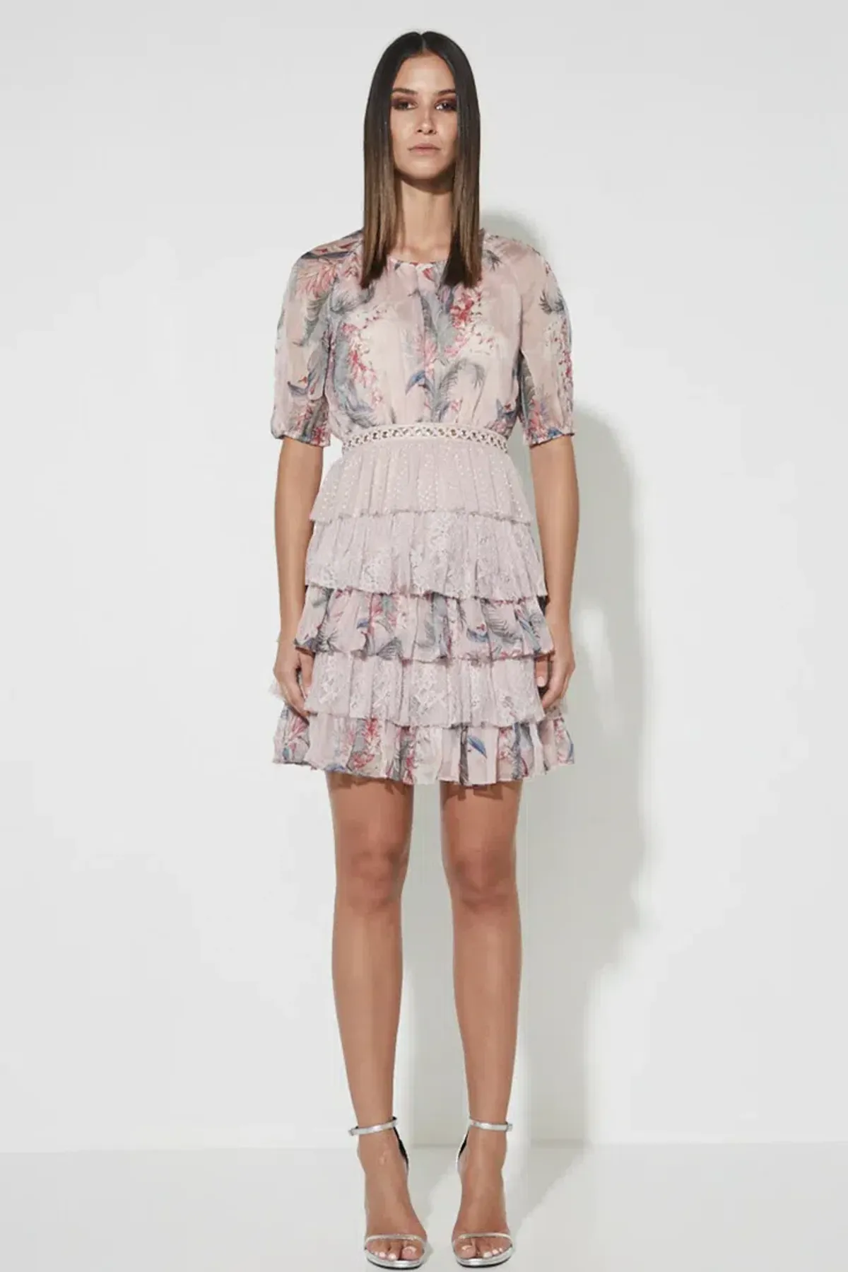 Mossman A Whisper of Fate Tiered Dress Floral Print Size 6 - Image 1