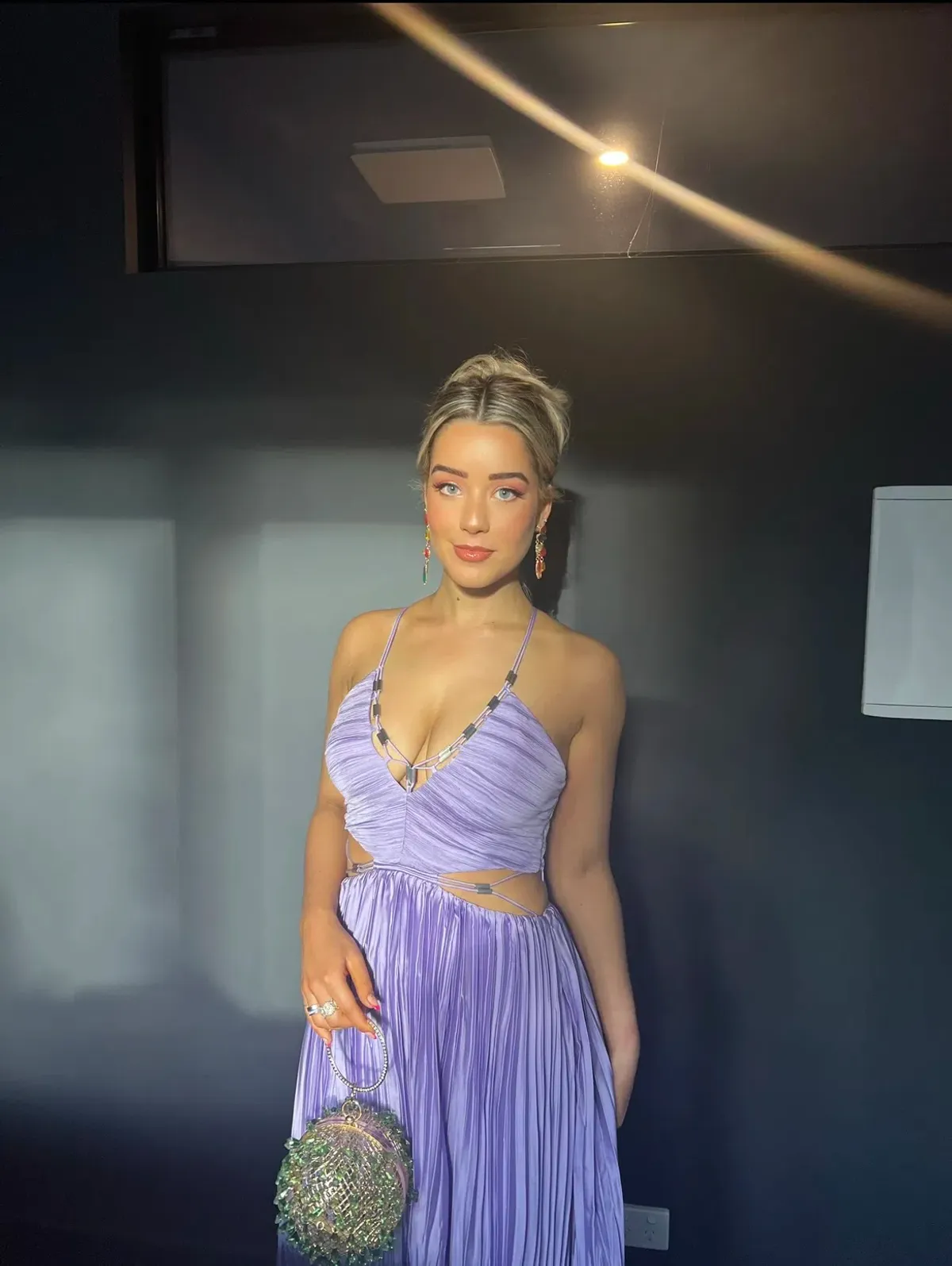 Jonathan Simkhai Marli Pleated Gown Lavender Size 6 - Image 7