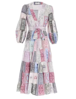 Zimmermann Wrap Midi Dress Multi Zodiac Cards Print Size 2 /Au 12 for rent on The Volte - image 2