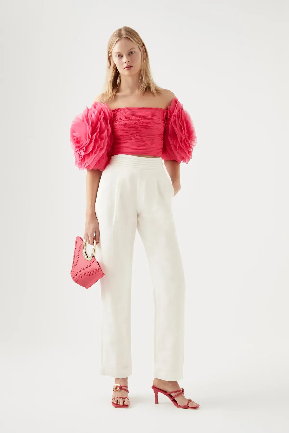 Aje Amour Bubble Top Berry Pink Size 8 - Image 1