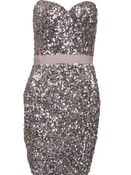 Rachel Gilbert Milio Dress Silver Size 10 for rent on The Volte - image 2
