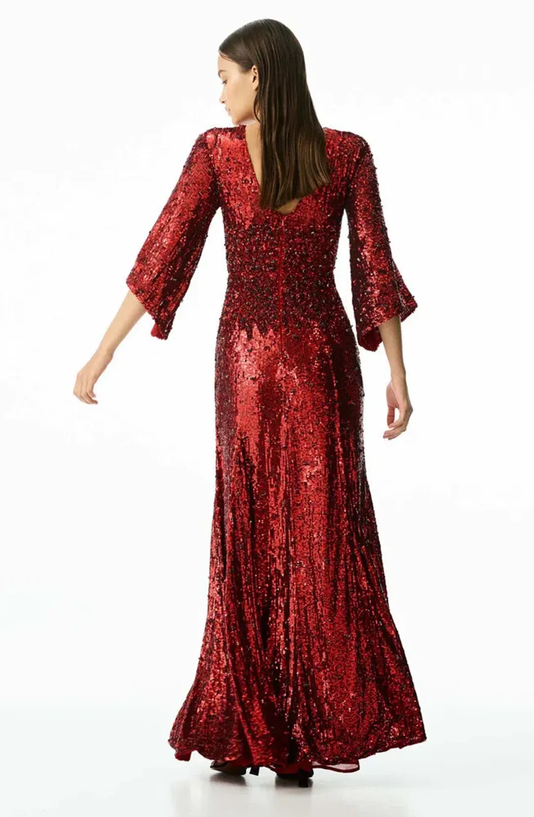 Rachel Gilbert Capella Sequin Gown Red Size AU 8 for rent on The Volte - main image