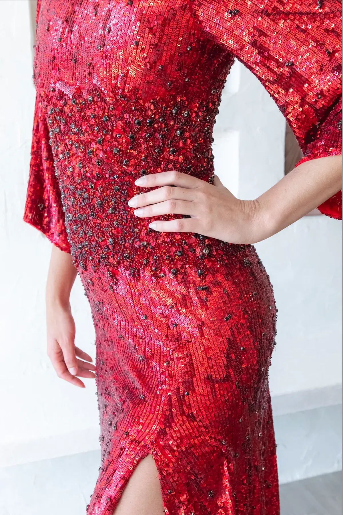Rachel Gilbert Capella Sequin Gown Red Size AU 8 - Image 4