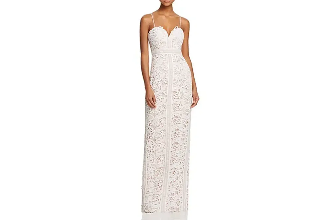 Bariano Emma Sweetheart Lace Gown White/Nude Size 8 for rent on The Volte - main image