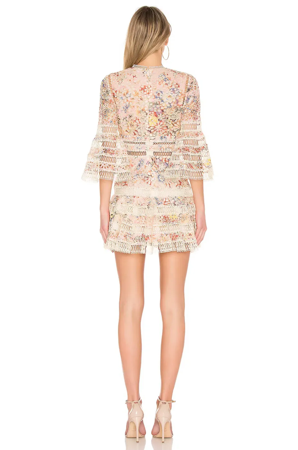 Zimmermann Lovelorn Floral Flutter Mini Dress Pink Floral Size 8 - Image 3