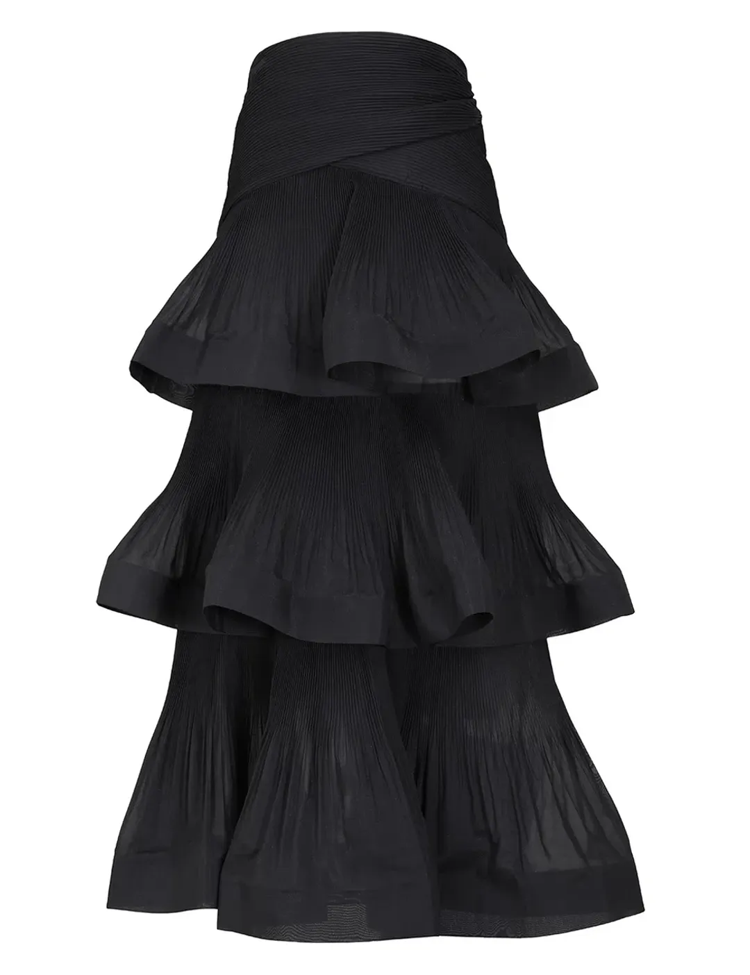 Zimmermann Pleated off The Shoulder Top and Midi Skirt Set Black suitable fit Size 10 for rent on The Volte - main image