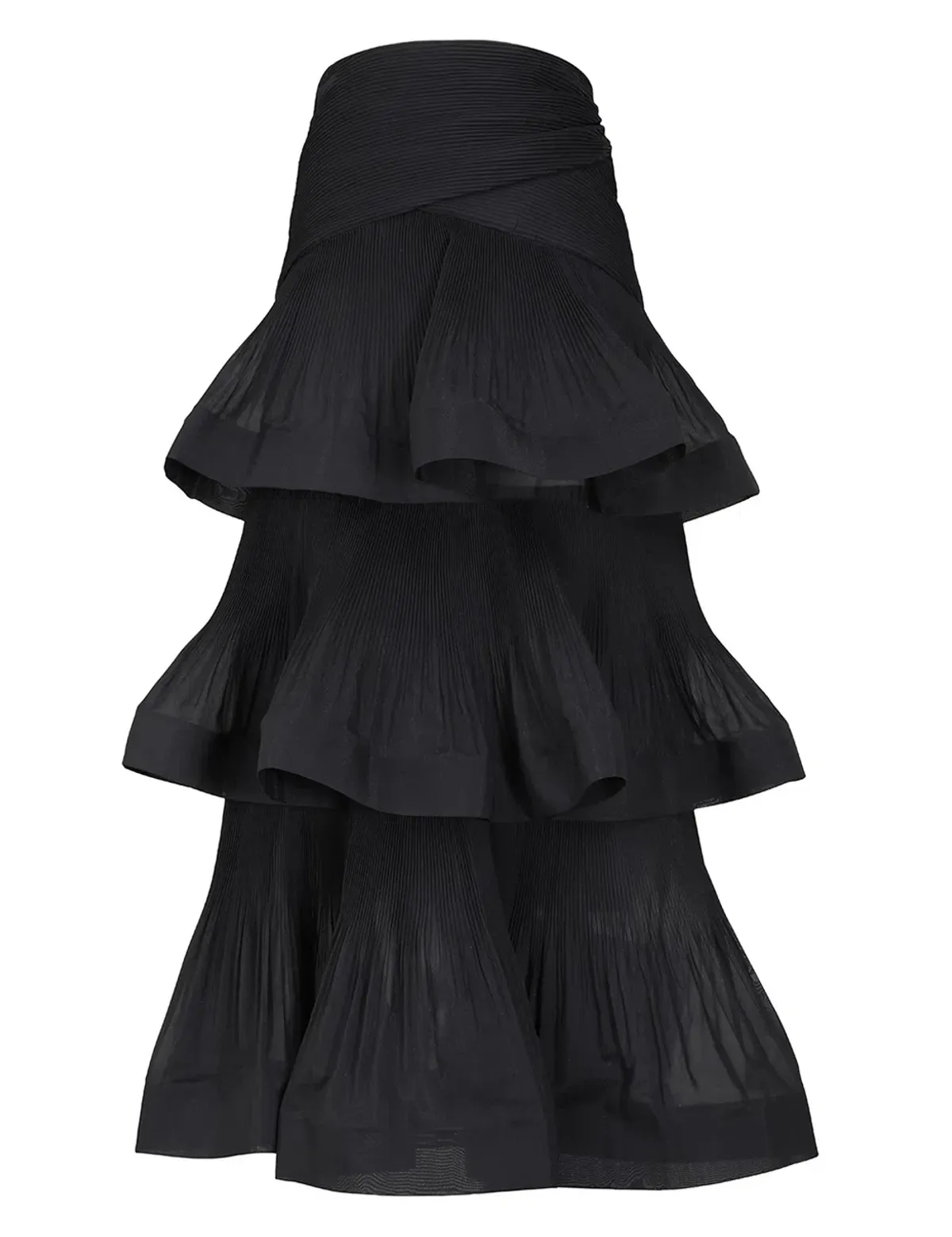 Zimmermann Pleated off The Shoulder Top and Midi Skirt Set Black suitable fit Size 10 - Image 4