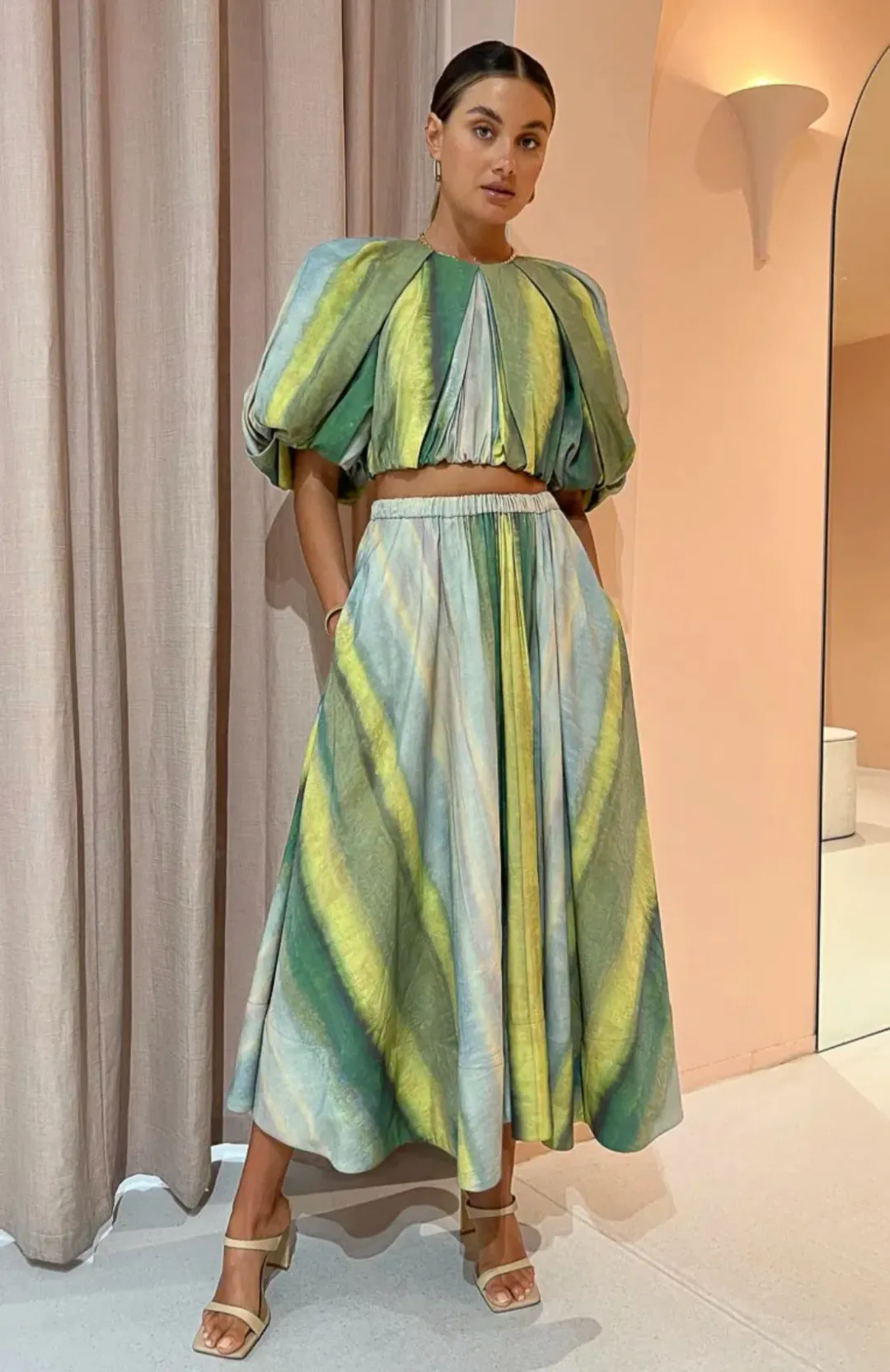 Acler Cumberland Top and Skirt Set Print Size 10 for rent on The Volte - main image