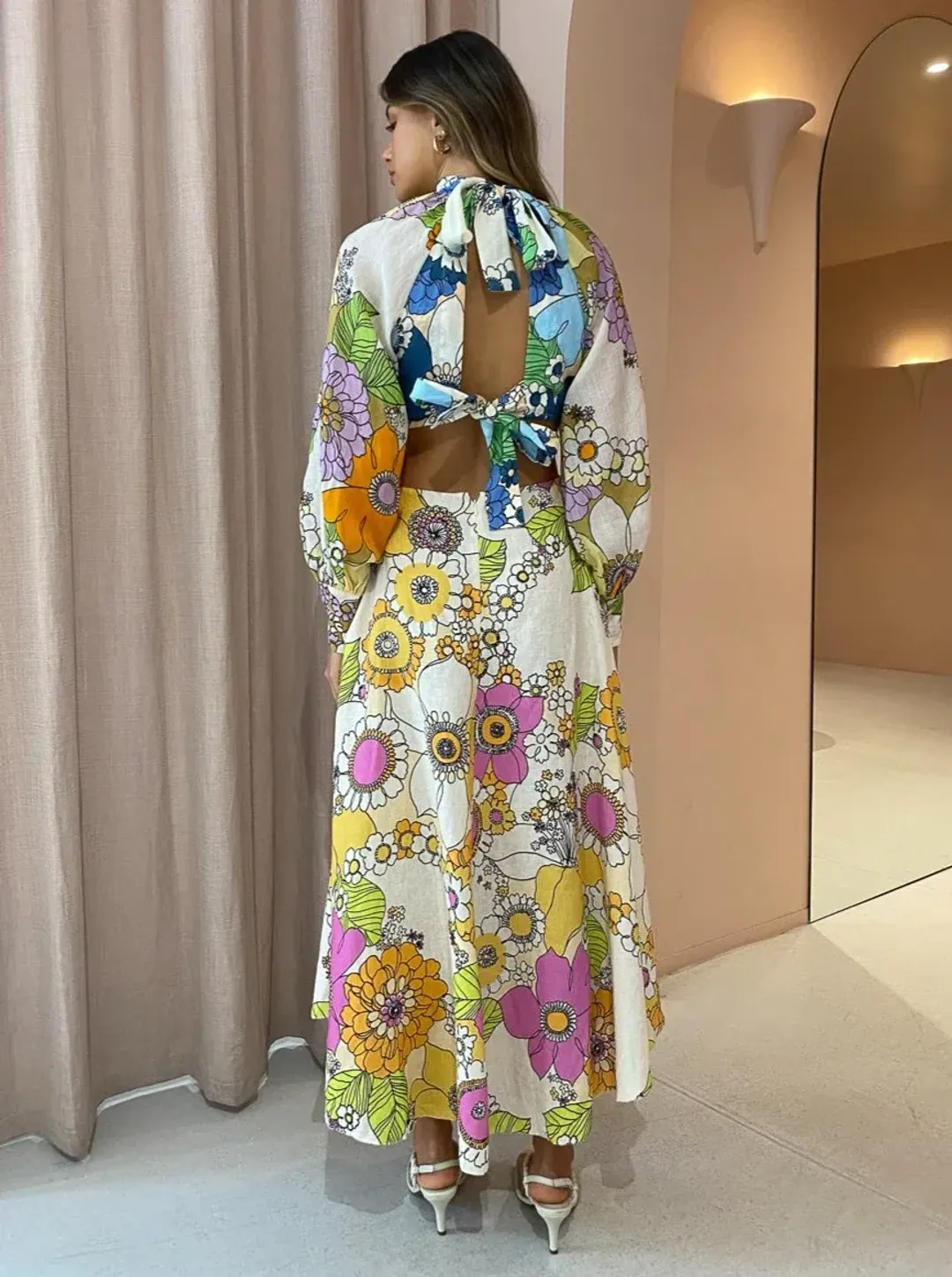 Alemais Farrah Cut Out Dress Print Size 8 for rent on The Volte - main image