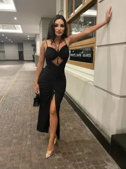 Dion Lee Gathered Butterfly Dress Black Size 8 for rent on The Volte - image 6