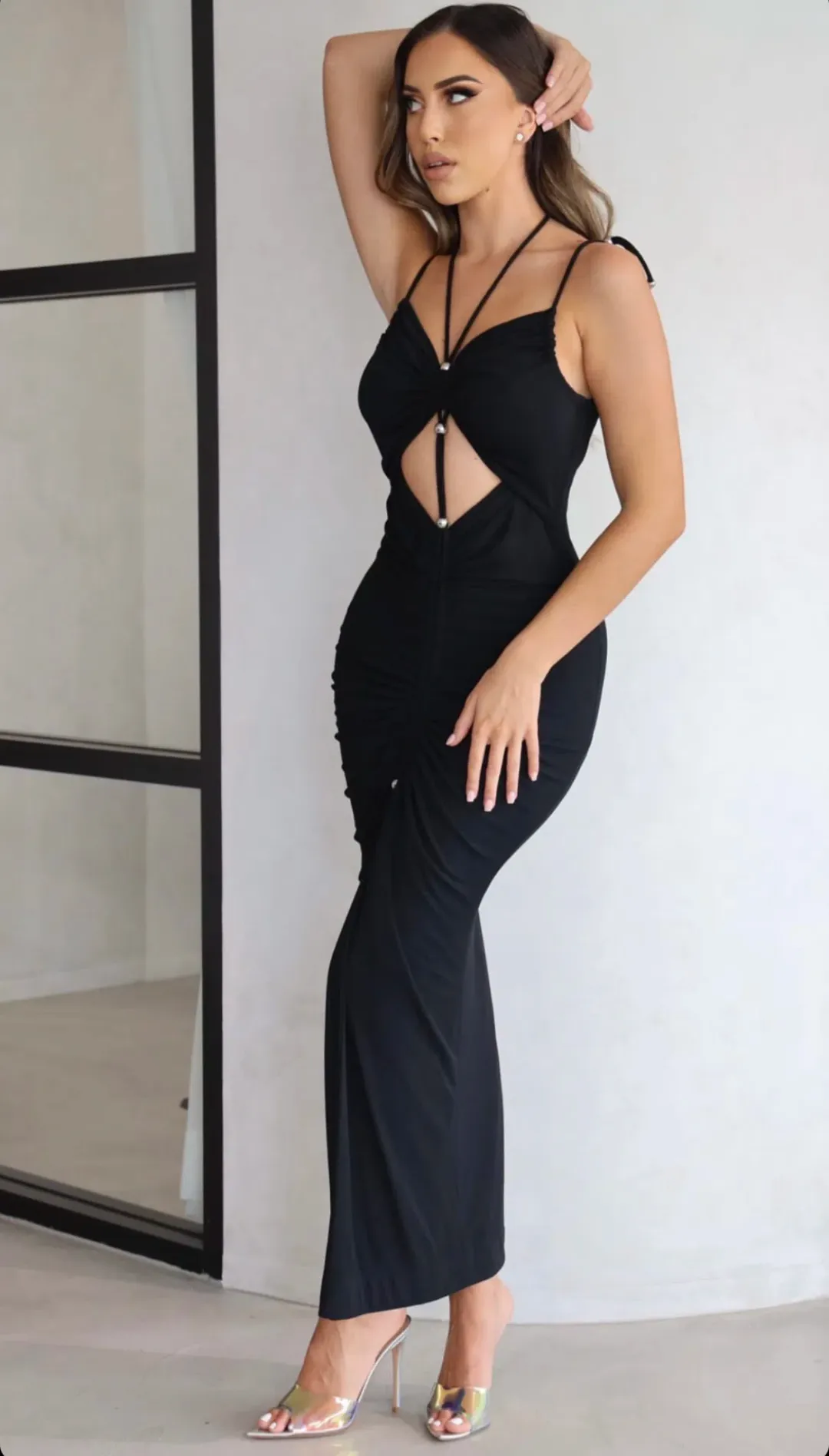 Dion Lee Gathered Butterfly Dress Black Size 8 for rent on The Volte - main image