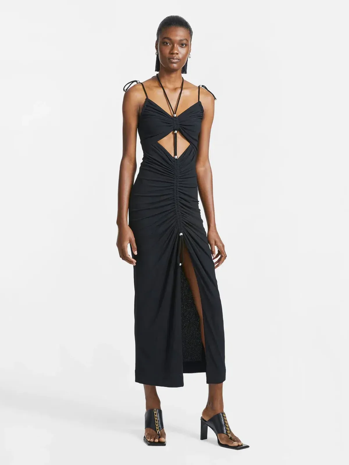Dion Lee Gathered Butterfly Dress Black Size 8 for rent on The Volte - main image