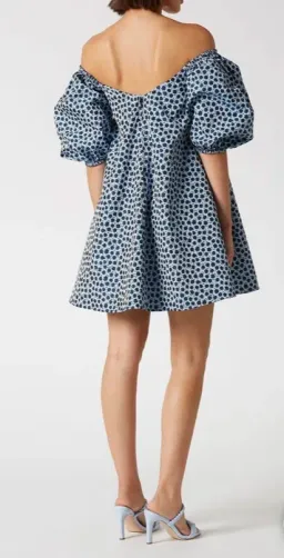 Scanlan Theodore Floral Trapeze Mini Dress Blue Size 6 for rent on The Volte - image 3