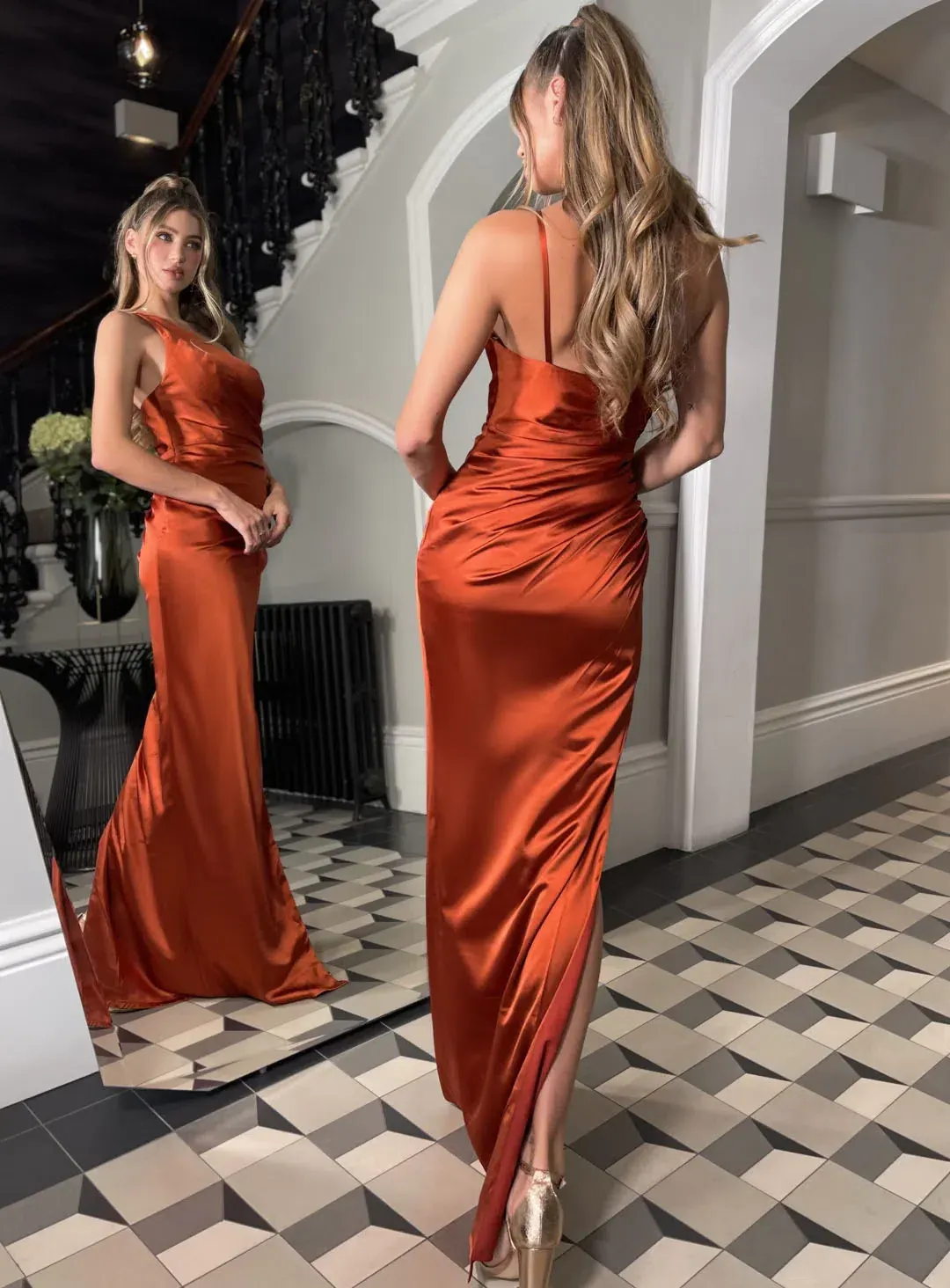 Jadore Romeo JP141 Dress Orange Size 8 for rent on The Volte - main image