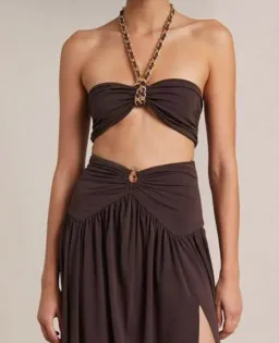 Bec & Bridge Joelene Chain Halterneck Crop Top Brown Size 6 for rent on The Volte - image 2