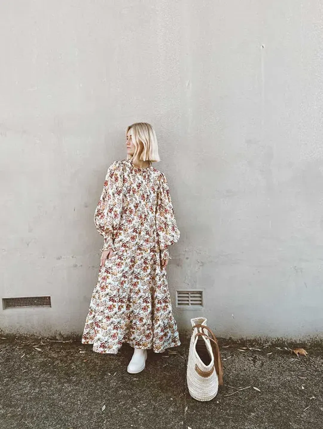 Aje Aurelia Floral Linen Gown Print Size 12 for rent on The Volte - main image