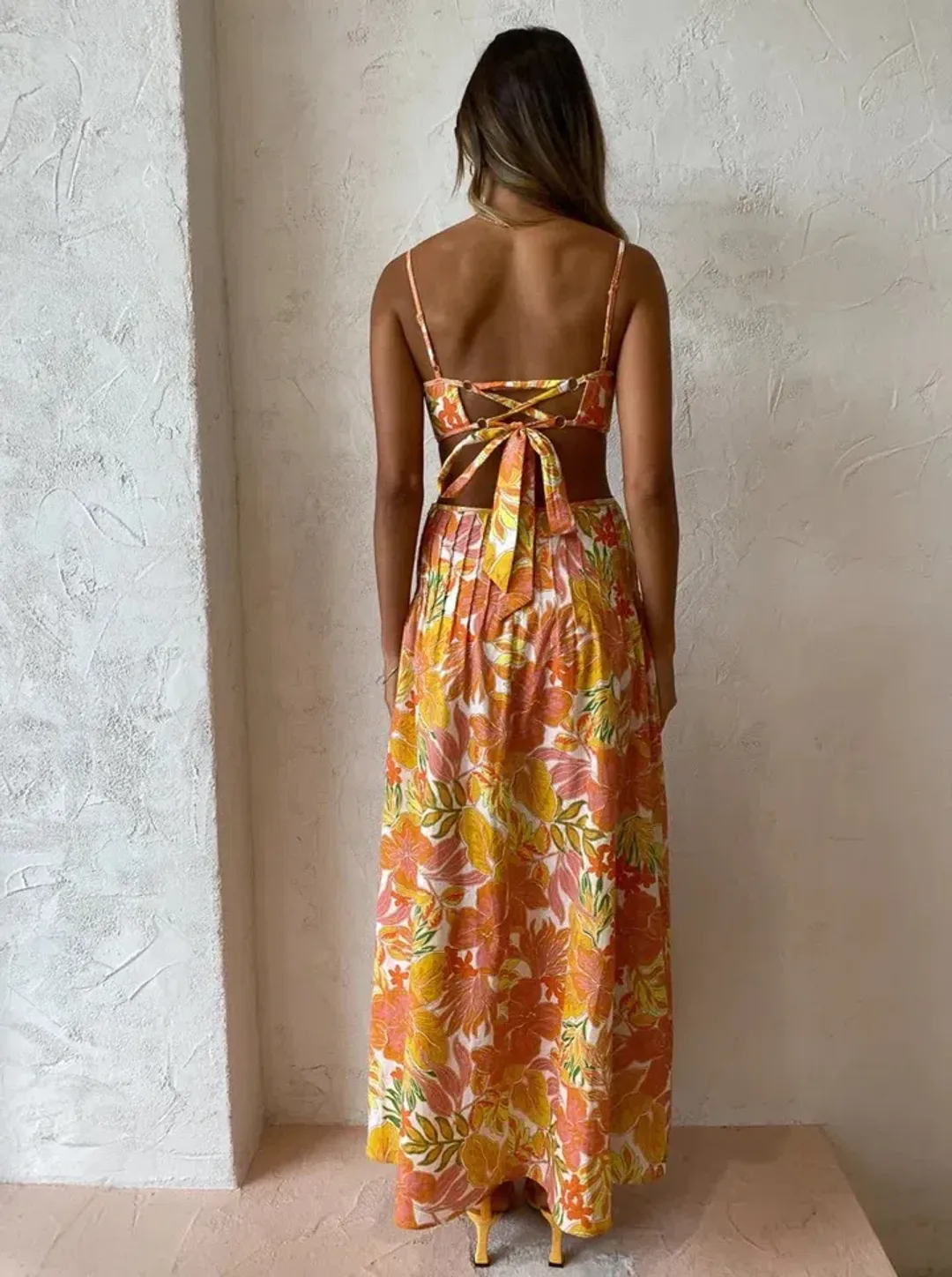 Issy Citrus Dress in Aloha Print Size 6 for rent on The Volte - main image