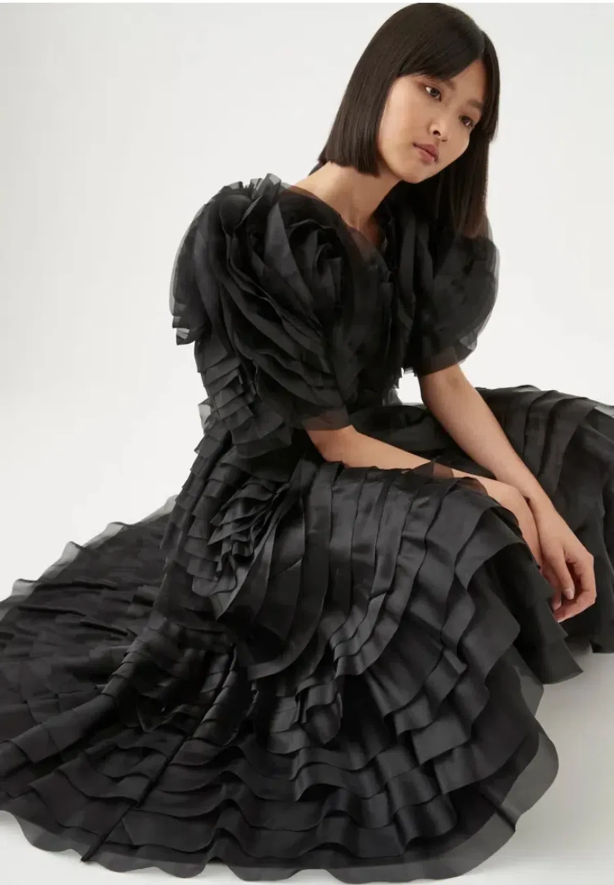 Aje Amour Ruffle Midi Dress Black Size 8 - Image 5