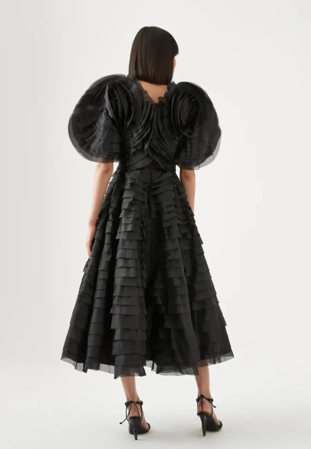 Aje Amour Ruffle Midi Dress Black Size 8 - Image 3
