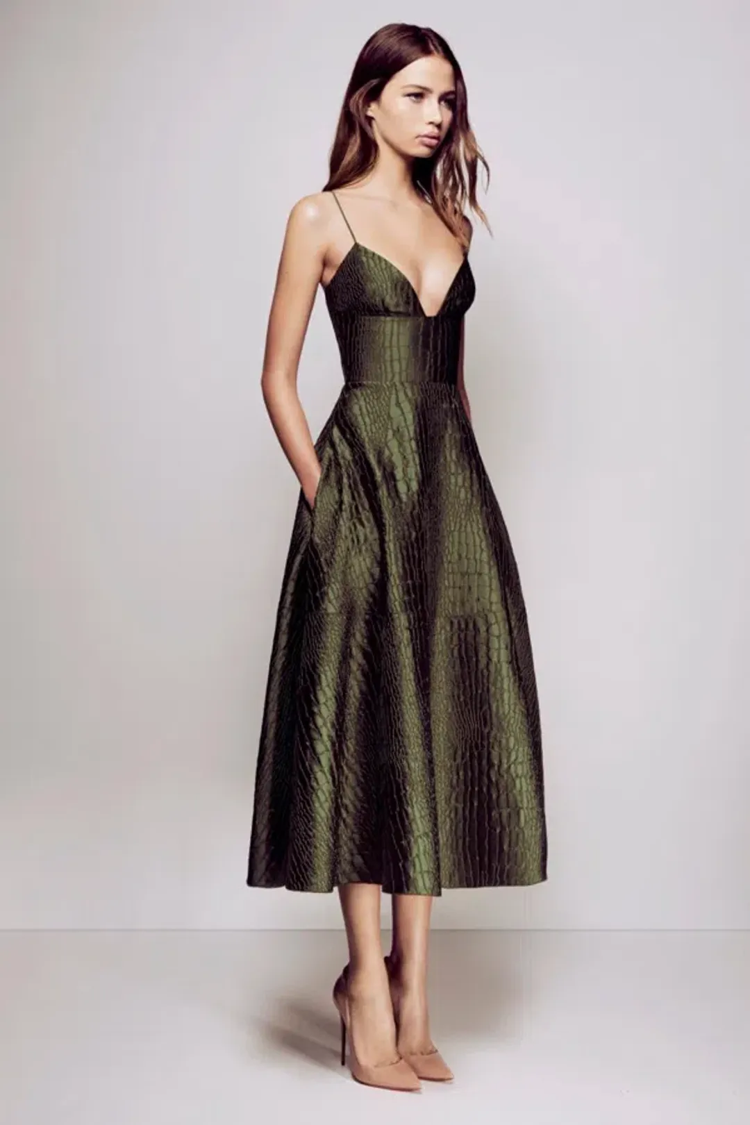Alex Perry La Verne Dress Green Size 0 / AU 6 for rent on The Volte - main image