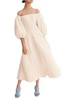 Country Road Off Shoulder Midi Dress Cream Size 12 for rent on The Volte - image 1