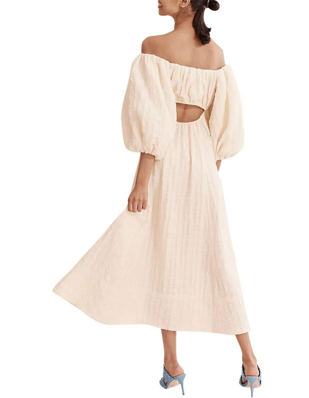 Country Road Off Shoulder Midi Dress Cream Size 12 for rent on The Volte - main image