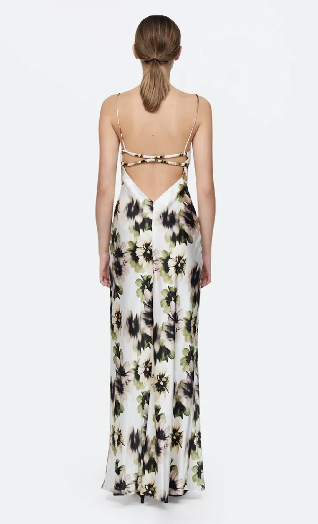 Bec & Bridge Bloom Silk Maxi Dress Ivory Floral Size 8 for rent on The Volte - main image