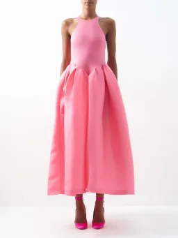 Marques' Almeida Cotton And Taffeta Midi Dress in Pink Size S / Au 8 for rent on The Volte - image 1