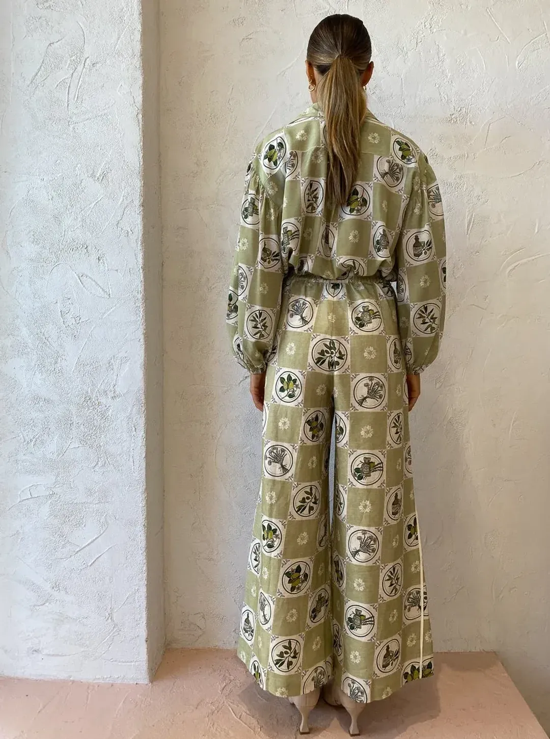 Alemais Sofia Shirt and Pants Set in Olive Size 10 for rent on The Volte - main image