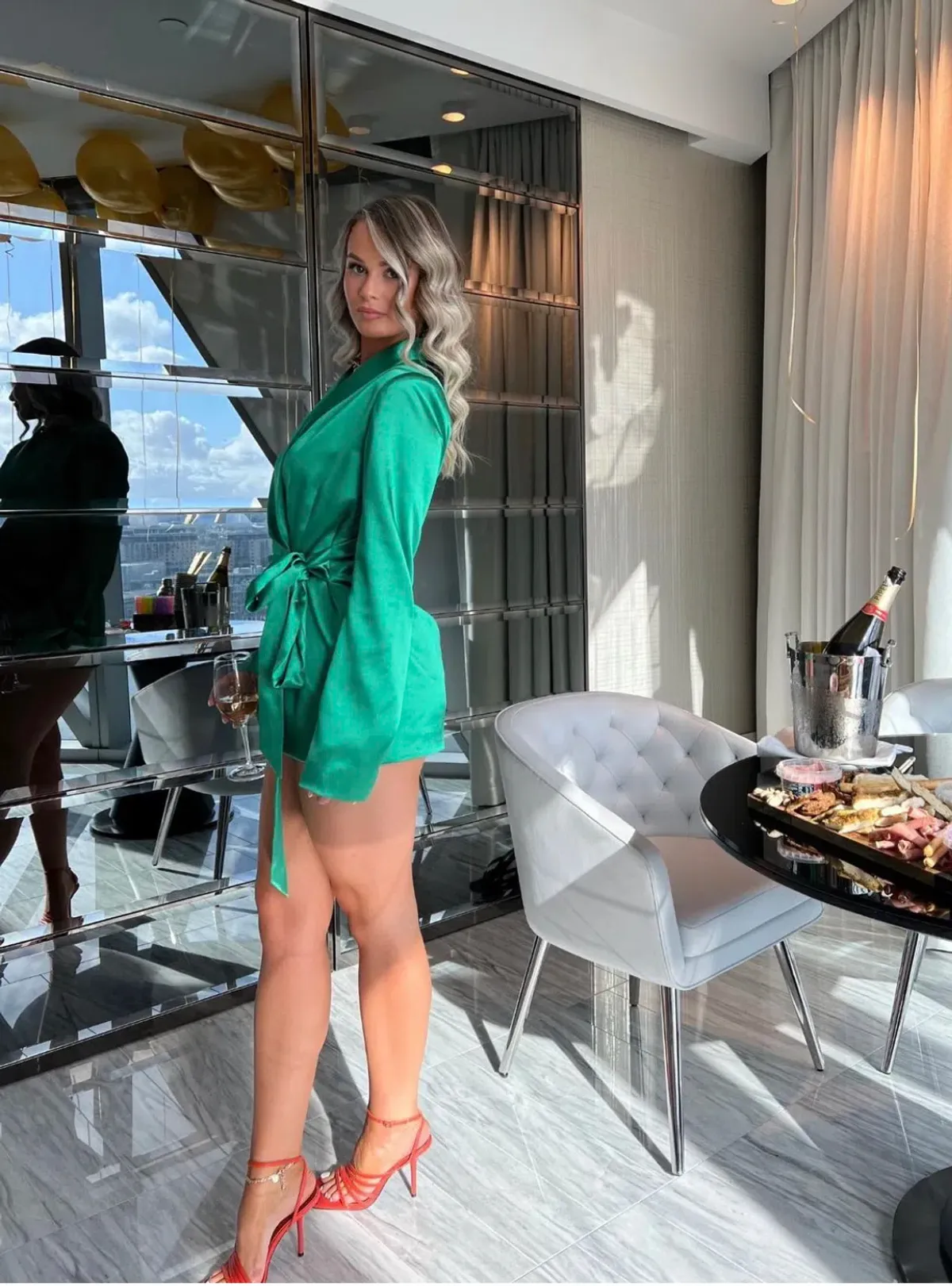 Khirzad Femme Amore Jacket Dress Emerald Green Size S / AU 8 for rent on The Volte - main image