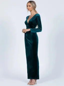 Bariano Isla Sleeve Maxi Dress in Velvet Jade Size 10 for rent on The Volte - image 2