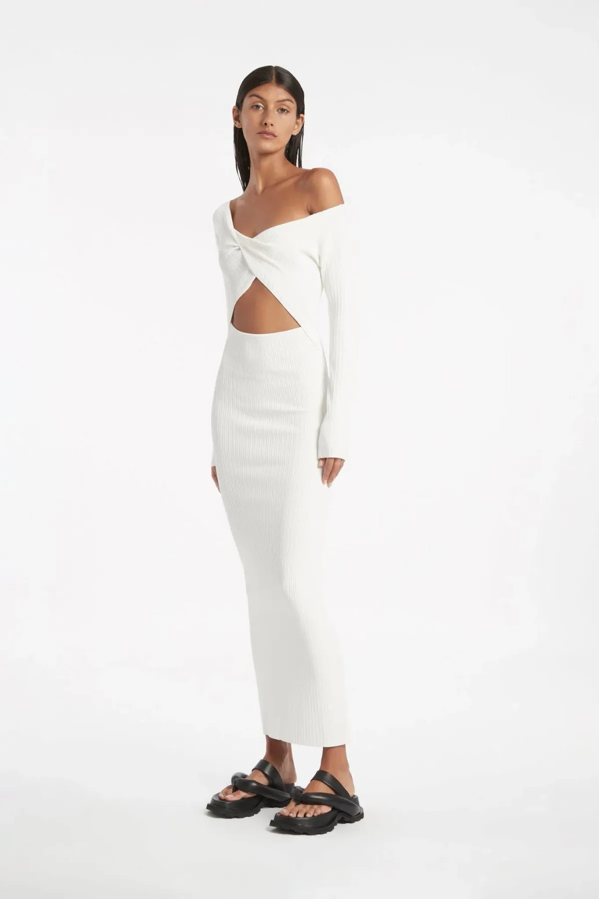 Sir the Label Kelvin Off The Shoulder Dress White Size 6 - Image 1