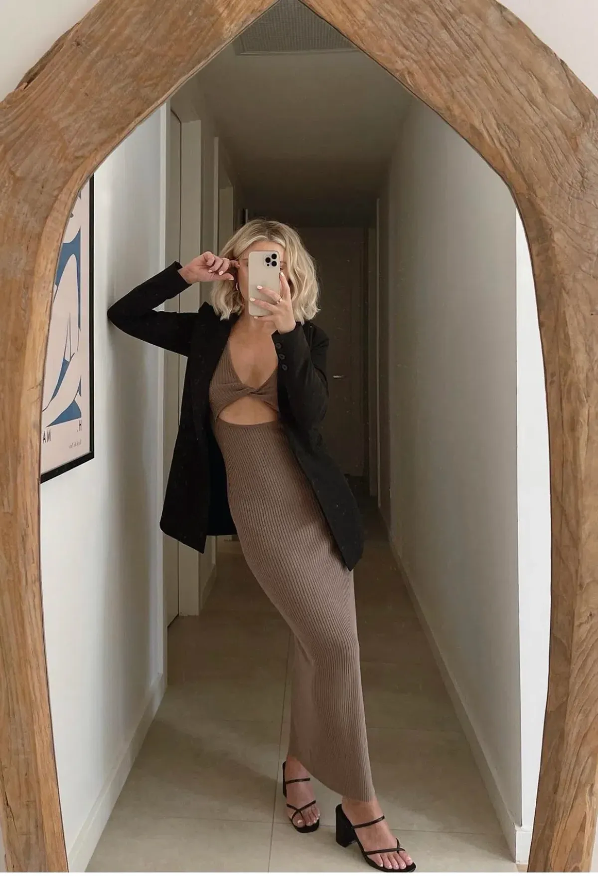 Bec and Bridge Riviera L/S Midi Dress Brown Size 6 - Image 5