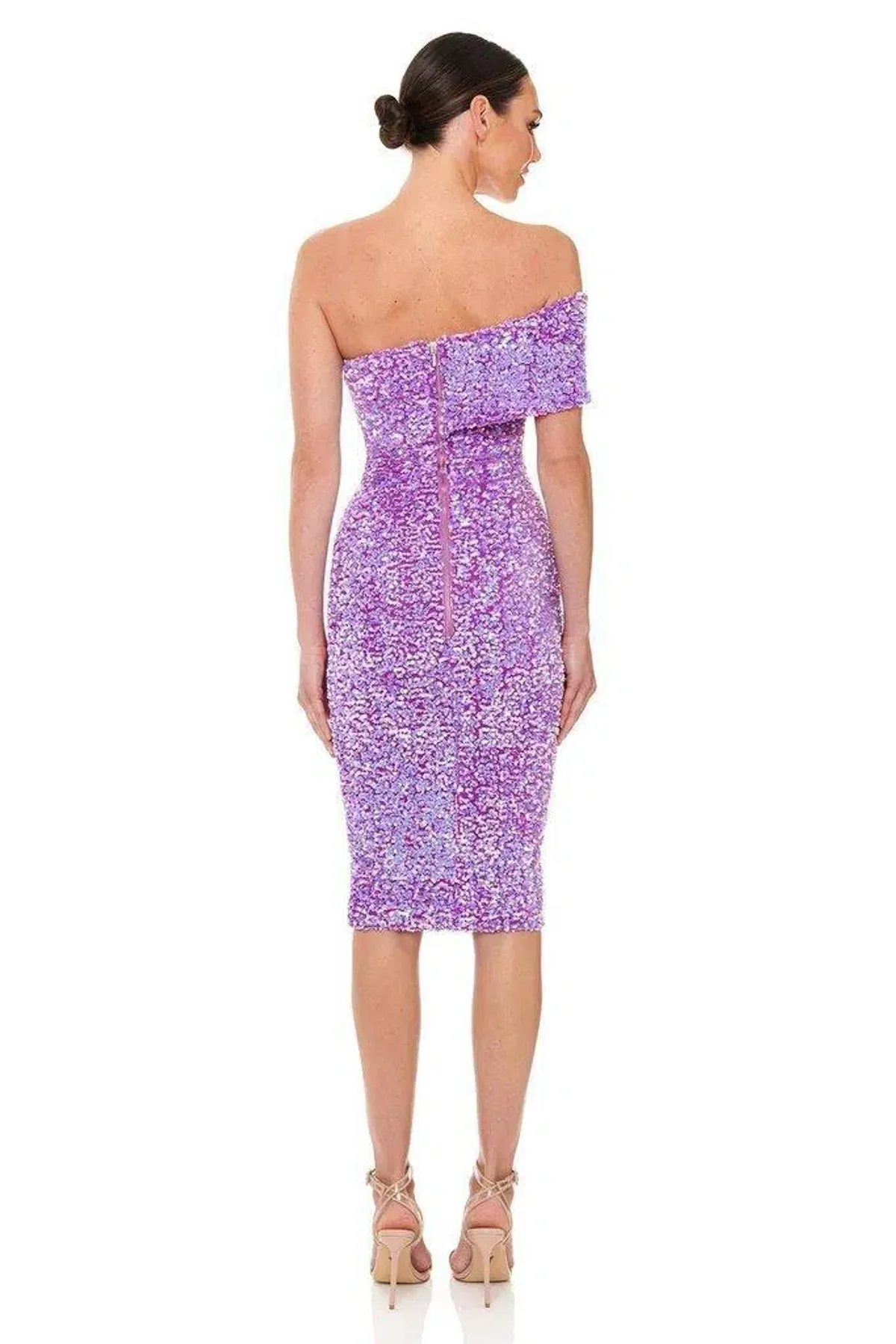Eliya the Label Alyssa Dress Purple Sequin Size M/ Au 10 - Image 2