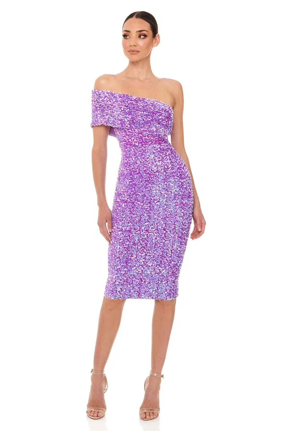Eliya the Label Alyssa Dress Purple Sequin Size M/ Au 10 for rent on The Volte - main image