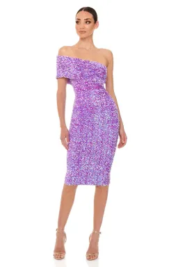 Eliya the Label Alyssa Dress Purple Sequin Size M/ Au 10 for rent on The Volte - image 1