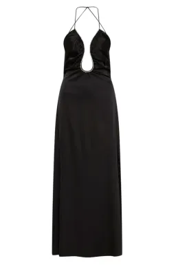 Sonya Moda Satin Embellished Keyhole Dress Black Size 10 for rent on The Volte - image 4