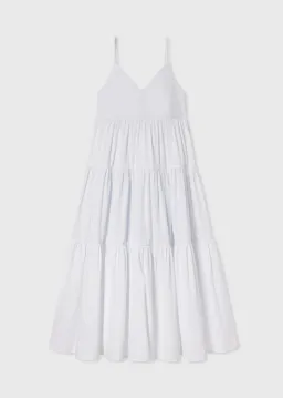 CO Collections V-Neck Tiered Dress in Cotton Blue Stripe Size S / AU 6 for rent on The Volte - image 5