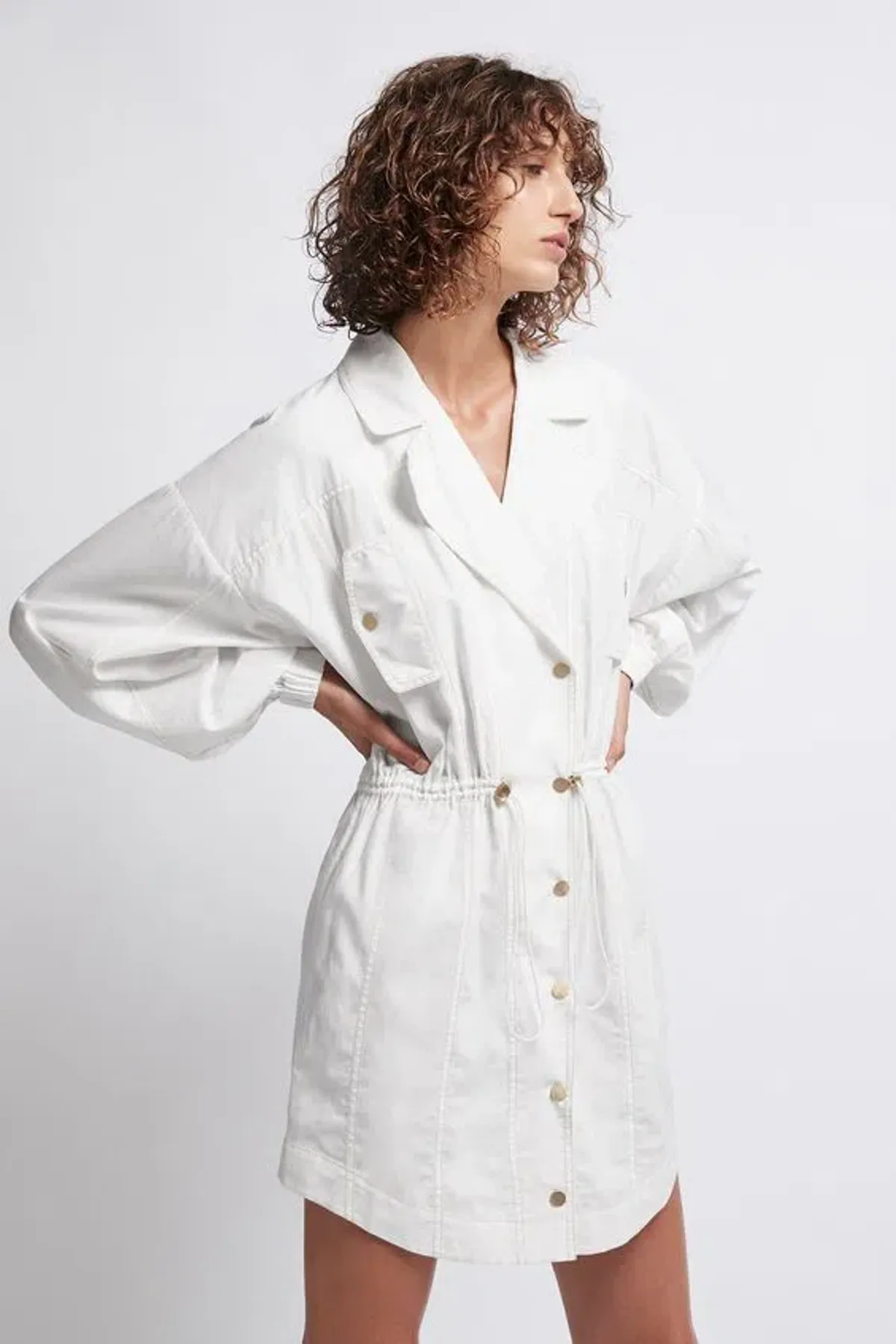 Aje Prima Trench Dress White Size 6 - Image 1