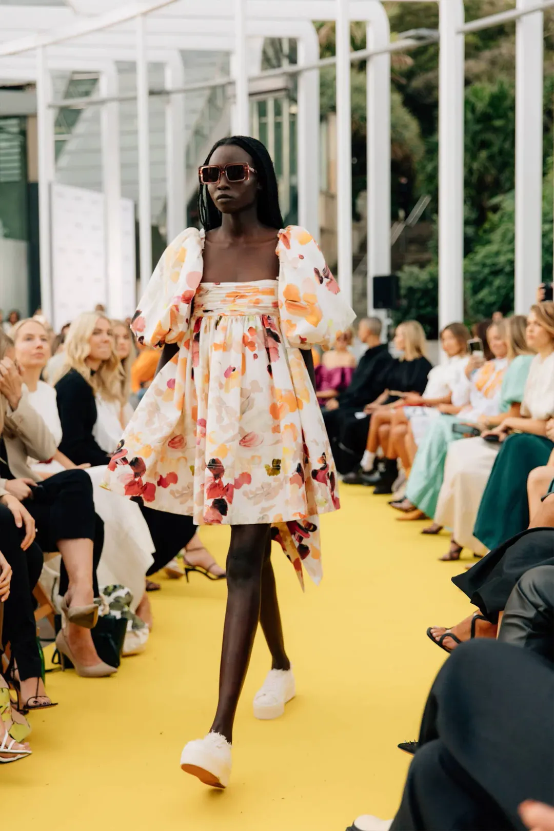 Aje Dassia Puff Sleeve Mini Dress Print Size 6 for rent on The Volte - main image