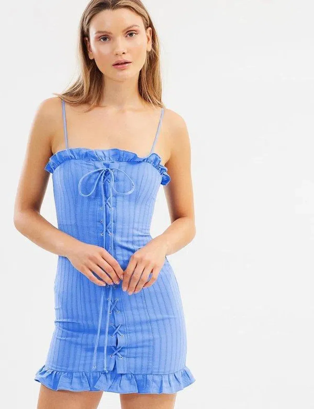 Bec & Bridge Chou Chou Mini Dress Azure Blue Size 8 - Image 1