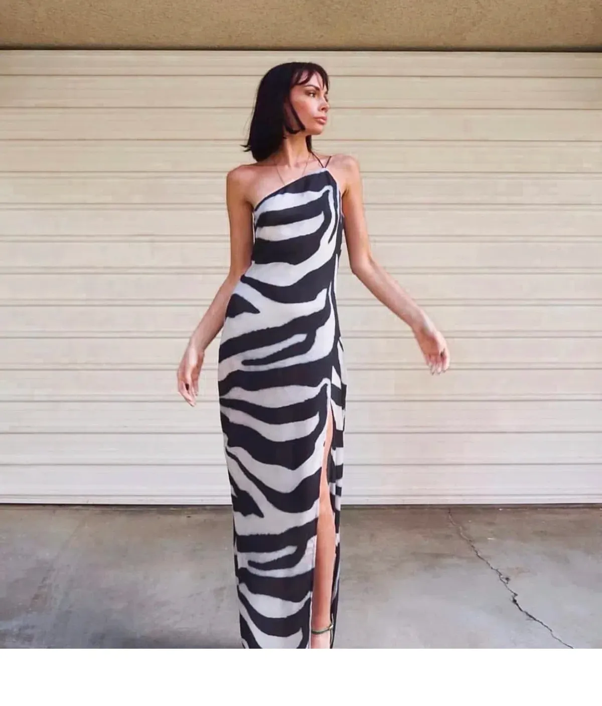 Derma Department Arielle Maxi Dress Zebra Print Size 10 - Image 3