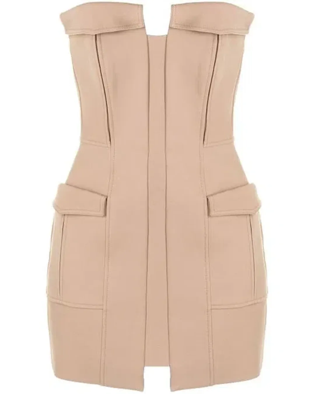 Dion Lee Pocket Bustier Dress Tan Size 6 for rent on The Volte - main image