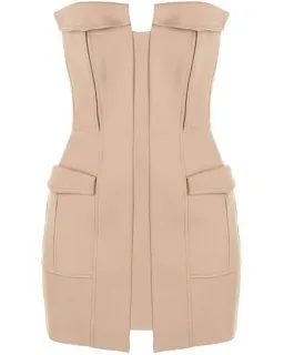Dion Lee Pocket Bustier Dress Tan Size 6 for rent on The Volte - image 3