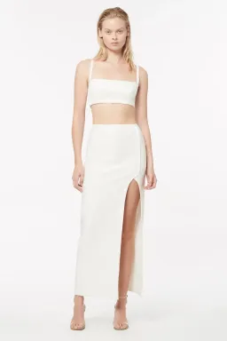Manning Cartell Canvas Raffia Crop Top and Midi Skirt Set White Size 8 for rent on The Volte - image 1
